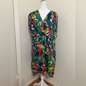 Lauren Ralph Lauren Colorful Leaf Print Swim Cover-Up